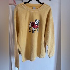 Chicka-d Yellow Ribbed Bulldog Crewneck